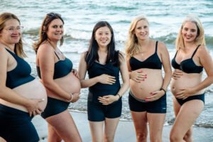 Five Women's Maternity Photoshoot at Beach