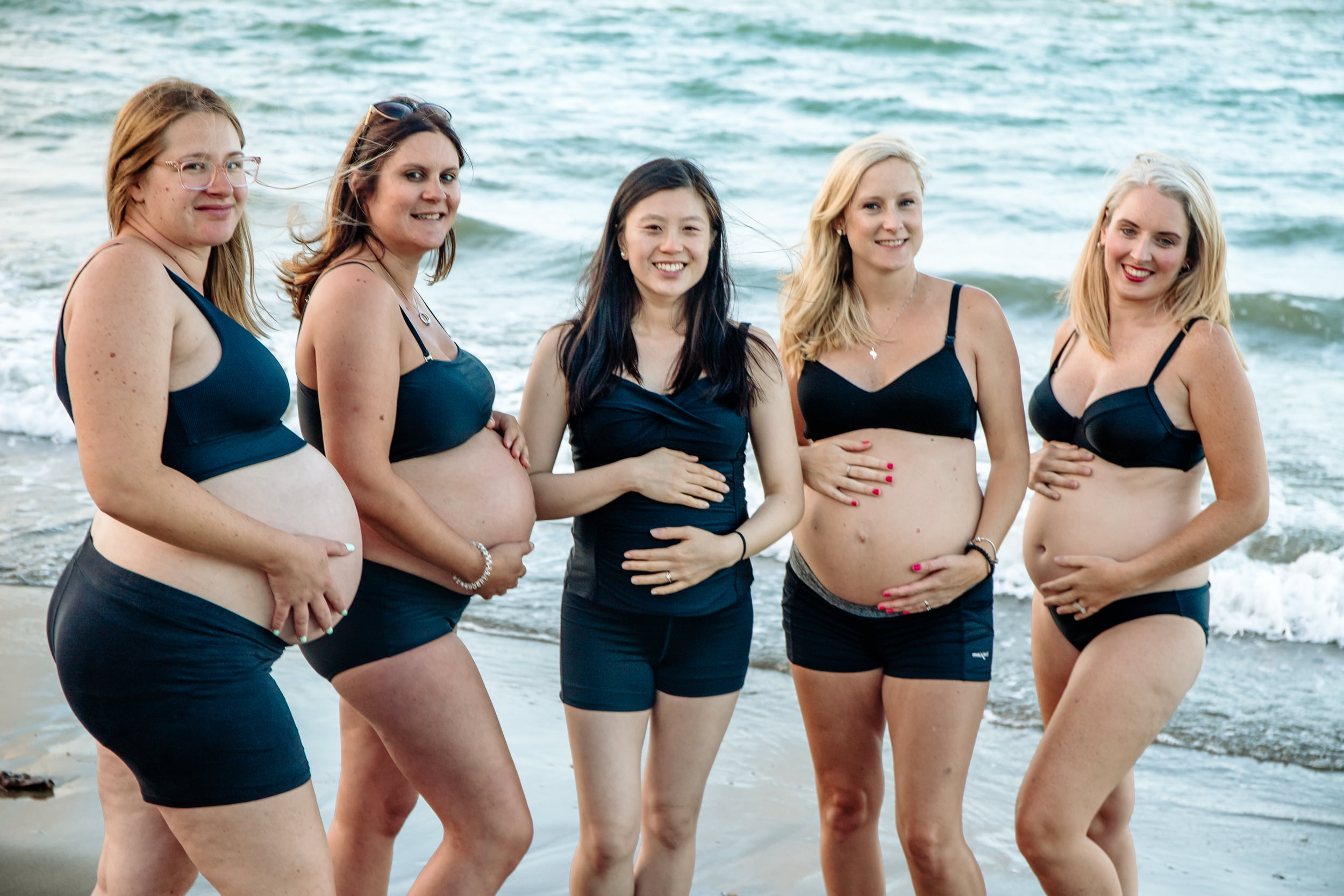 Five Pregnancy Women Photoshoot at Beach