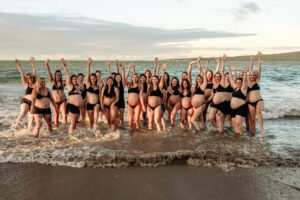 Pregnant Women Raising Hands Photoshoot